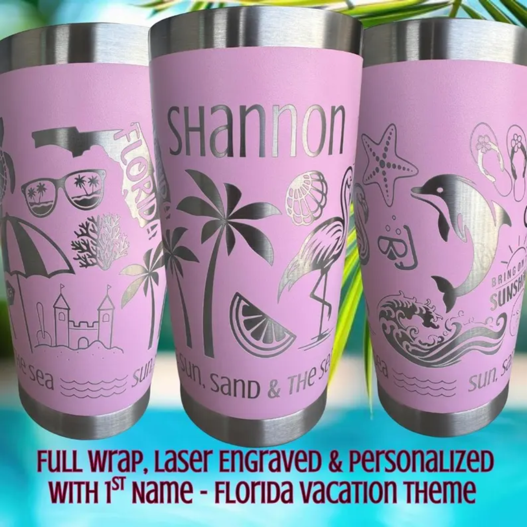 20oz Florida Vacation Themed Tumbler