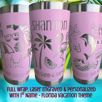 20oz Florida Vacation Themed Tumbler