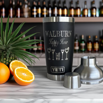 Premium 20oz Tumbler with Cocktail Shaker Lid Included